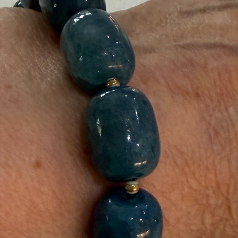 Unisex Dyed Agate Stone Stretch Bracelet - Picture 4 of 7